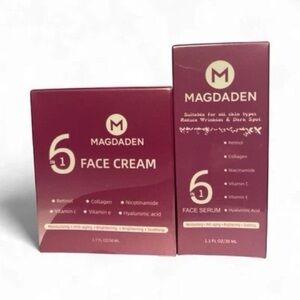 Magdaden 6-in-1 Face Cream and Serum Set - anti agin, made of retinol, collagen,